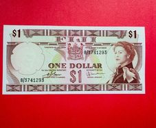 Fiji  1  Dollars   1969  Pick  71b  scarce   ( Uncirculated )