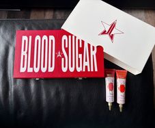 Jeffree Star Blood Sugar Eyeshadow Palette + 2 P. Louise Bases Bundle Red Limited Makeup Set