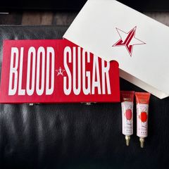 Jeffree Star Blood Sugar Eyeshadow Palette + 2 P. Louise Bases Bundle Red Limited Makeup Set