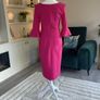 Brand-new Fuchsia Pink Pencil Dress with Bell sleeves from The Pretty Dress Company Image 10