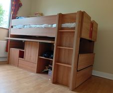 mid sleeper with storage and desk