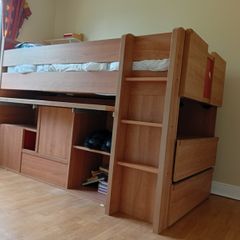 mid sleeper with storage and desk