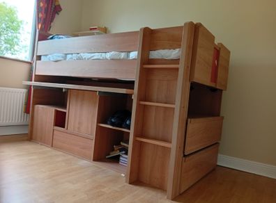 mid sleeper with storage and desk