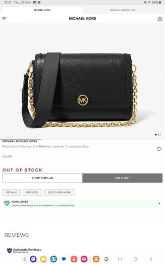 Michael Kors Freya small convertible Pebbled Leather Crossbody Bag - Black - BNWT RRP 250