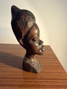 Vintage African Hand Carved Bust