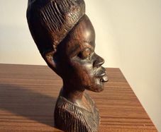 Vintage African Hand Carved Bust