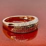 Whiter Diamond & Champagne Diamond Ring in 18K Vermeil Rose Gold Plated Sterling Silver Image 10