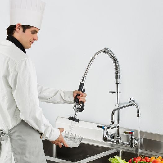 Commercial Faucet with Sprayer Brass 63 cm