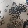 Mixed Bundle  Of  Black & Silvet Metal  Curtain  Rings. Size. Image 2