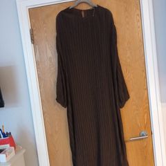 Dunnes Stores Brown Dress With Underslip. . S. M-- 12-14.  New - No Tag.