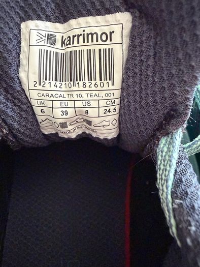 Karrimor Grey & Green Trail Runners UK Size 6