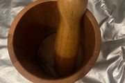 mortar and pestle acacia wooden hand made