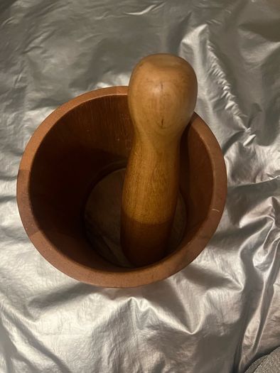 mortar and pestle acacia wooden hand made