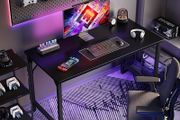 80 cm Computer Desk, Small Home Office Desk Study Writing Kid Table for Small Spaces, Simple PC Gaming Desk, Adjustable Feet, Black