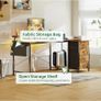Corner Desk with 4 Drawers, L Shaped Computer Desk with LED Lights & Power Outlets, 160x80cm Reversible Home Office Workstation with Monitor Stand, Writing Desk with PC Stand, Vintage Image 4