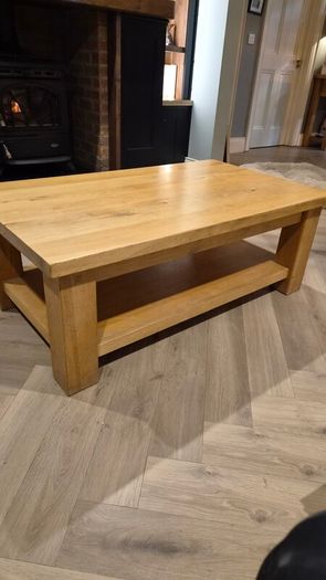 solid oak coffee table