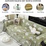 AB Sided Sofa Cover for 3 Seater Soft Non Slip Slipcover with Tassel, All Season Washable Couch Protector for Dogs, Decorative Futon  L Shaped Sofa Cover Green Image 4