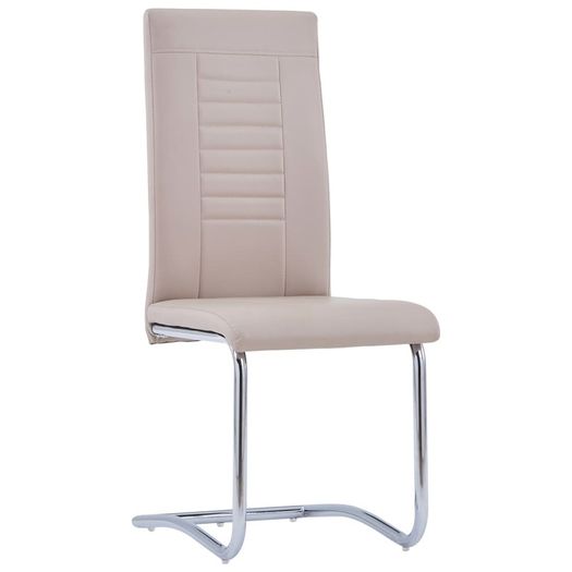 Cantilever Dining Chairs 6 pcs Cappuccino Faux Leather
