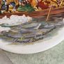 VTG 2 H R Johnson Ceramic Tiles Round Plates Wall Hanging  England America Revolutionary War Image 3
