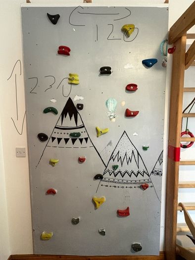 Kids Indoor Climbing Wall - 2 Large Panels With Climbing Holds