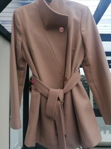 Ted Baker Classic Camel belted wool jacket UK12