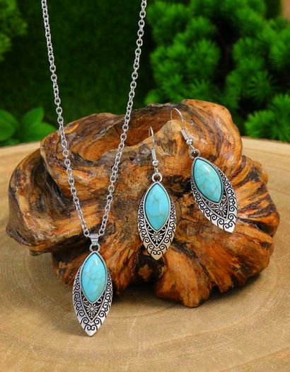 Boho Style Set: Earrings + Pendant - nice gift + other designs available