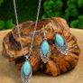 Boho Style Set: Earrings + Pendant - nice gift + other designs available Image 6