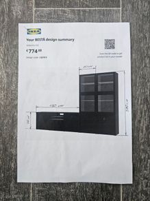 IKEA BESTA storages & TV units. Two tall display cabinets with glass doors.