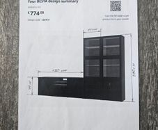 IKEA BESTA storages & TV units. Two tall display cabinets with glass doors.