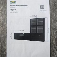 IKEA BESTA storages & TV units. Two tall display cabinets with glass doors.