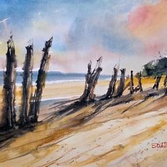 curracloe co Wexford watercolour