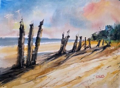 curracloe co Wexford watercolour