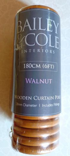 18 Walnut Colour Curtain Pole Rings (new).