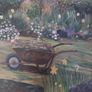Oil on canvas garden scene Image 7