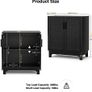 Sideboards for Living Room Black Kitchen Storage Cupboard Accent Cabinet with Adjustable Shelves, Magnetic Closure, Anti-tip Image 2