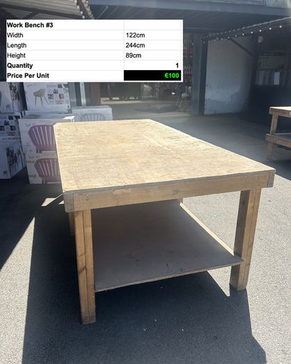 Heavy Duty Wooden Work Bench 244cm Workshop Table