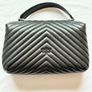 Pinko Love Bag Black Chevron Leather Shoulder Bag Original + Dust Bag Image 4
