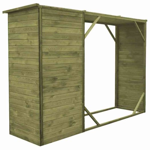 Garden Firewood Tool Storage Shed Pinewood 253x80x170 cm