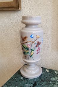 Victorian handpainted opaline vase