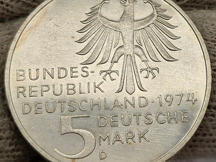 Germany 1974 Silver 5 Mark D Immanuel Kant 250th Anniversary