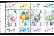 1990 Ireland Greetings Commemorative Stamps Booklet Pane Mint Never Hinged (MNH). Hibernian HP34