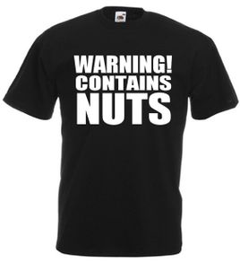 Warning Contains Nuts  Funny Gift Ideas For Men tee top shirt