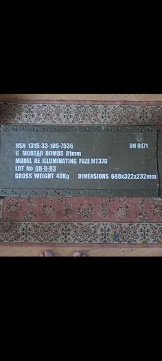 Surplus morttar bombs wooden box