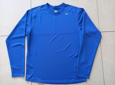 Nike Mens NikeFIT DRY Running Top Blue Medium Long Sleeve