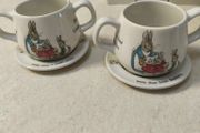 set of two Wedgwood Peter Rabbit sippy cups and saucers (or mini soup bowls!)