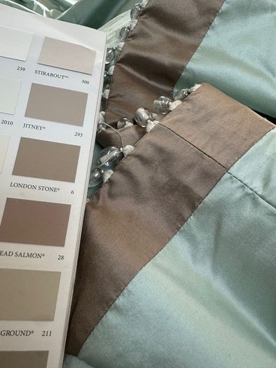 Colefax & Fowler Lucerne Silk INTERLINED Curtains 89 inch drop x 49 inch w per Panel 2 pairs Av