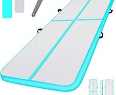 5M Inflatable Gymnastics Tumbling Mat | Air Floor Training Mat | Workout Mat | Exercise Fitness Mat for Gymnastics, Pilates, Yoga, Martial Arts, Home, Outdoor Sport, Gym, Beach, Cheerleading