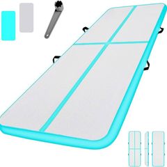 5M Inflatable Gymnastics Tumbling Mat | Air Floor Training Mat | Workout Mat | Exercise Fitness Mat for Gymnastics, Pilates, Yoga, Martial Arts, Home, Outdoor Sport, Gym, Beach, Cheerleading