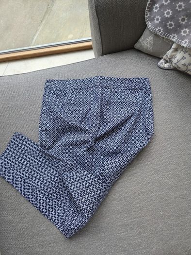 Navy geometric ladies trousers uk8 bnwot