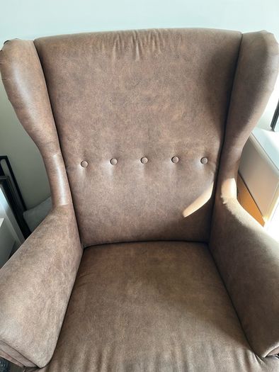 Ikea Strandmon dark brown wingback armchair